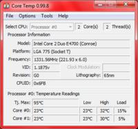 Jakie napięcie ustawić dla podkręcenia Intel E4700 do 3.3GHz?