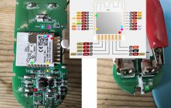 Circuit Board with CBU Module and Pinout Diagram Photo of a circuit board featuring a CBU module and a pinout diagram.