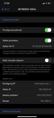 Brak połączenia z siecią Wifi na iPhone z iOS 14