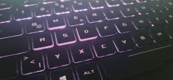 Backlit laptop keyboard with backlight issue.