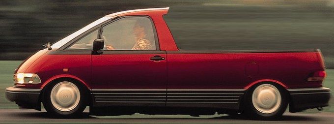 toyota previa 1 - pickup - przerobka auta na pickup