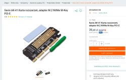 Adapter Savio AK-41 M.2 NVMe M-Key PCI-E z akcesoriami