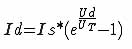 Calculating dynamic resistance using voltage and current values (U1, I1; U2, I2; U3, I3)