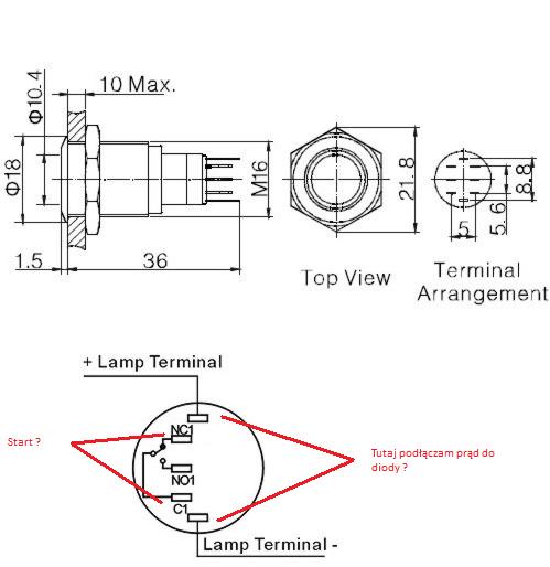 Przyciski Reset i Power w obudowie komputera.