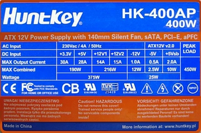 Huntkey model: HK-400AP przetwornica stand-by naprawa uszkodzony C5027, C3203.. Huntkey model: HK-400AP przetwornica stand-by naprawa uszkodzony C5027, C3203..