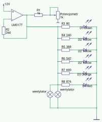 Sterowanie 2 wentylatorami z potencjometrem i diodami LED