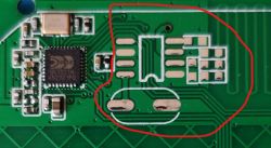PCB with BK7231N Chip and Test Pads Circuit board with a BK7231N chip and exposed test pads.