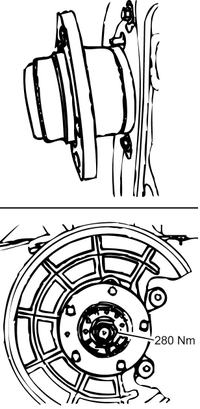 Opel Corsa D - Moment dokręcenia nakrętki piasty tylnej