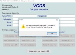 VAG/VCDS 17.1 nie łączy się z modułem ENGINE, a VIAKEN działa - co robić?