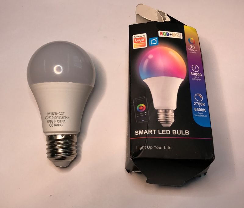 RGB/CCT LED Bulb with Packaging Included RGB/CCT LED bulb with packaging