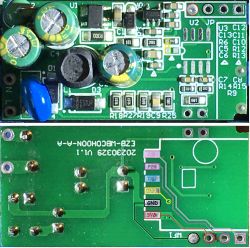 PCB board with visible connectors and electronic components.