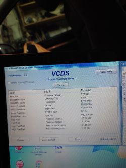 VW Golf 5, 1.4 TSI (140 KM) - komunikat P2293, regulator ciśnienia paliwa 2, wydajność