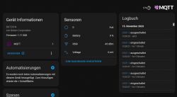 View of the user interface for managing the BK7231N sensor.