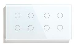 Wiring diagram showing Shelly i4 Gen3 relay connected to a touch switch with backlight, without a lamp attached.