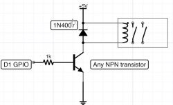 Detection of 12V relay status via GPIO - I am looking for a method without using the D1 mechanism