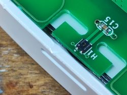 Interior of Sonoff SNZB-02D Sensor Electronics Interior of the Sonoff SNZB-02D sensor circuit board with visible components.