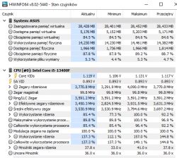 Zrzut ekranu programu HWiNFO64 pokazujący dane systemowe i procesora.