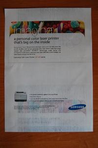 Samsung CLP-300 - brudzi stronę - odbitka na dole strony