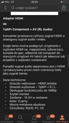 Problem z koncertowaniem sygnału z HDMI do Component. Problem z koncertowaniem sygnału z HDMI do Component.