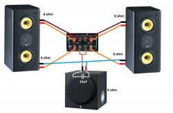 Connecting 4-Channel Amplifier to Two 6-Ohm Two-Way Speakers & 4-Ohm Passive Subwoofer Connecting 4-Channel Amplifier to Two 6-Ohm Two-Way Speakers & 4-Ohm Passive Subwoofer