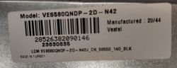 Etykieta modelu matrycy telewizora VES580QNDP-2D-N42.