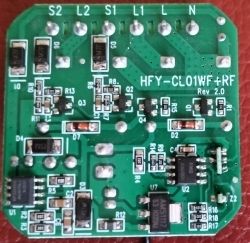 HFY-CL01WF+RF Curtain Controller Circuit Board Circuit board of a curtain control device with electronic components.