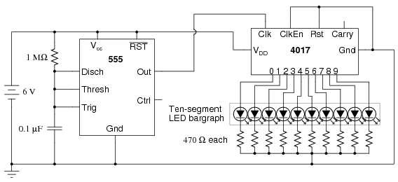 Rozbudowa układu 4017 -linijka LED - elektroda.pl