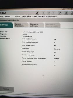 BMW e46 3.0d 184km 2001r. touring - Kontrolka trakcji, auto nie odpala po użyciu ISTA P