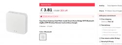 Tuya Smart Gateway Promotion on AliExpress White Tuya Smart Gateway hub with a promotion on the AliExpress page.