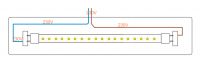 Connecting a LED (replacement for a fluorescent lamp) on one side