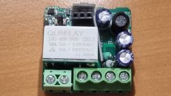 Mini Switch Module with QLRELAY Relay Photo of a mini switch module with QLRELAY JZC-49F relay.