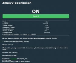 Zmai90-openbeken interface showing lack of energy measurements.