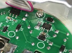 Inside the AVATTO N-WOT10-EU-W Socket Circuit board with electronic components inside the AVATTO N-WOT10-EU-W socket.