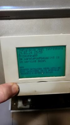 Wyświetlacz pompy ciepła Viessmann Vitocal 300 z komunikatem błędu A9.