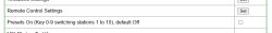 Screenshot of settings table showing “Presets On” with a checkbox on the right