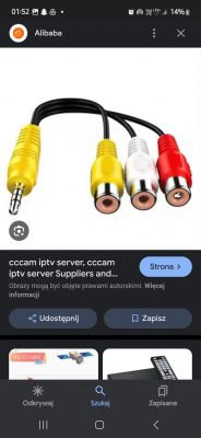 Kable audio-wideo z trzema złączami RCA i wtykiem mini-jack.