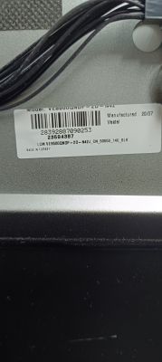 Label with model number and serial number on Vestel VE6500QNDP device