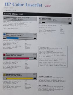 HP Color LJ 2840 - Drukuje puste kartki po wymianie bębna i tonerów