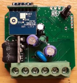 View of a circuit board with electronic components.