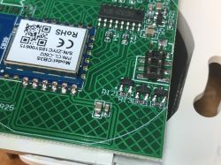 Interior of Appio 9620 Controller with CB3S Module Close-up of a PCB with a CB3S module.