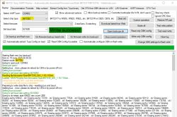 Screenshot showing a warning about incorrect firmware writing without selected firmware; tested only with BK7252.