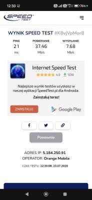 Internet 5G/LTE 49.825762,19.498262 - Play czy inny operator i ZTE MC889?