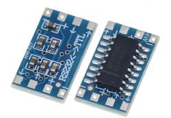 Dwa moduły konwerterów RS232 na TTL, z układem MAX3232 na jednym z nich.