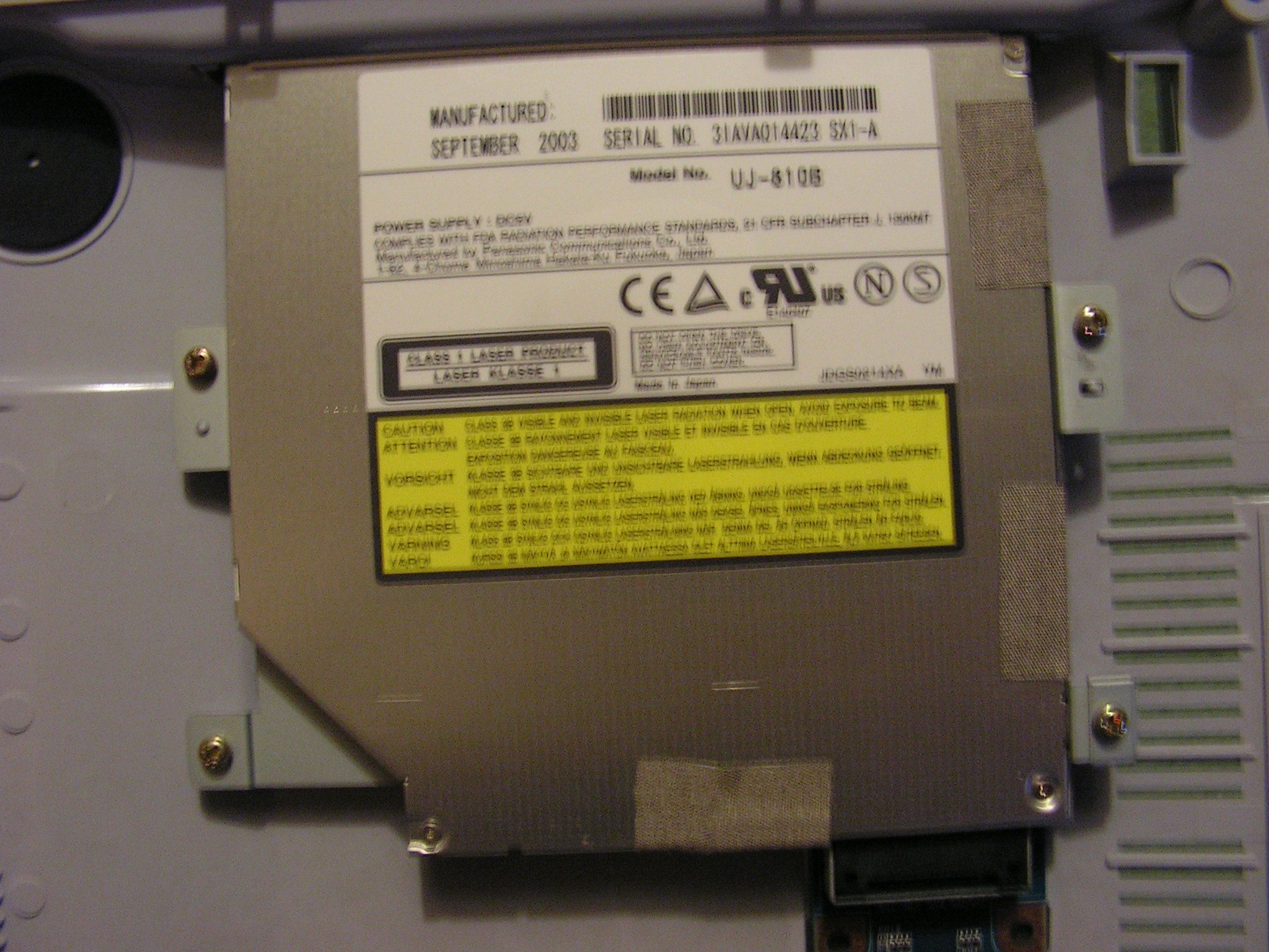 matshita dvd ram uj890as code 39