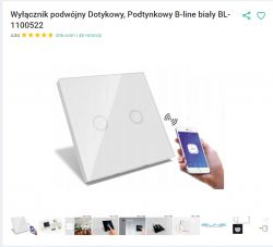 [ESP8285] Dwuczęściowy włącznik smart z WiFi i RF433 B-line BL-1100522