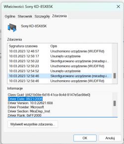 Sony 85X85K - TV nie chce się połączyć za pomocą Miracasta z Laptopem