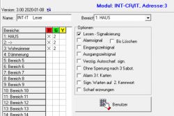 Screenshot der Konfigurationsoberfläche für das INT-CR/IT-Modul.