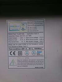Wadliwe panele z allegro 60% sprawności. 240W 37,5V Yingli solar - Uwaga!