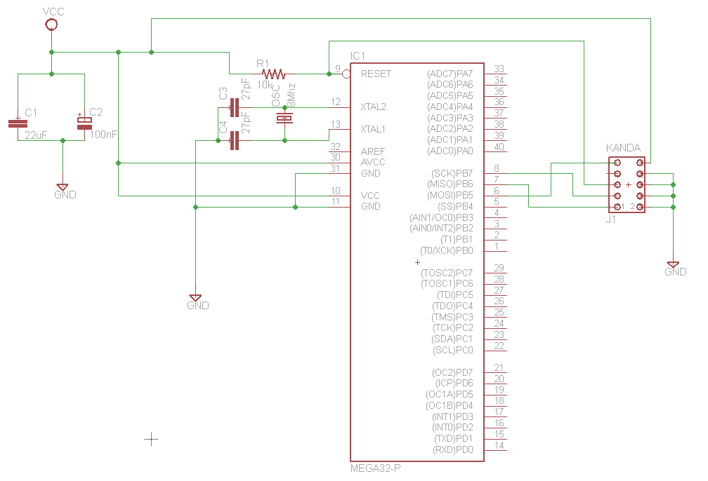 Jak podłączyć Atmega32 do USBAsp? Schemat, oscylator, rezystory