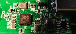 PCB with BK7231N Microcontroller Close-up of a PCB with visible electronic components and a BK7231N microcontroller.